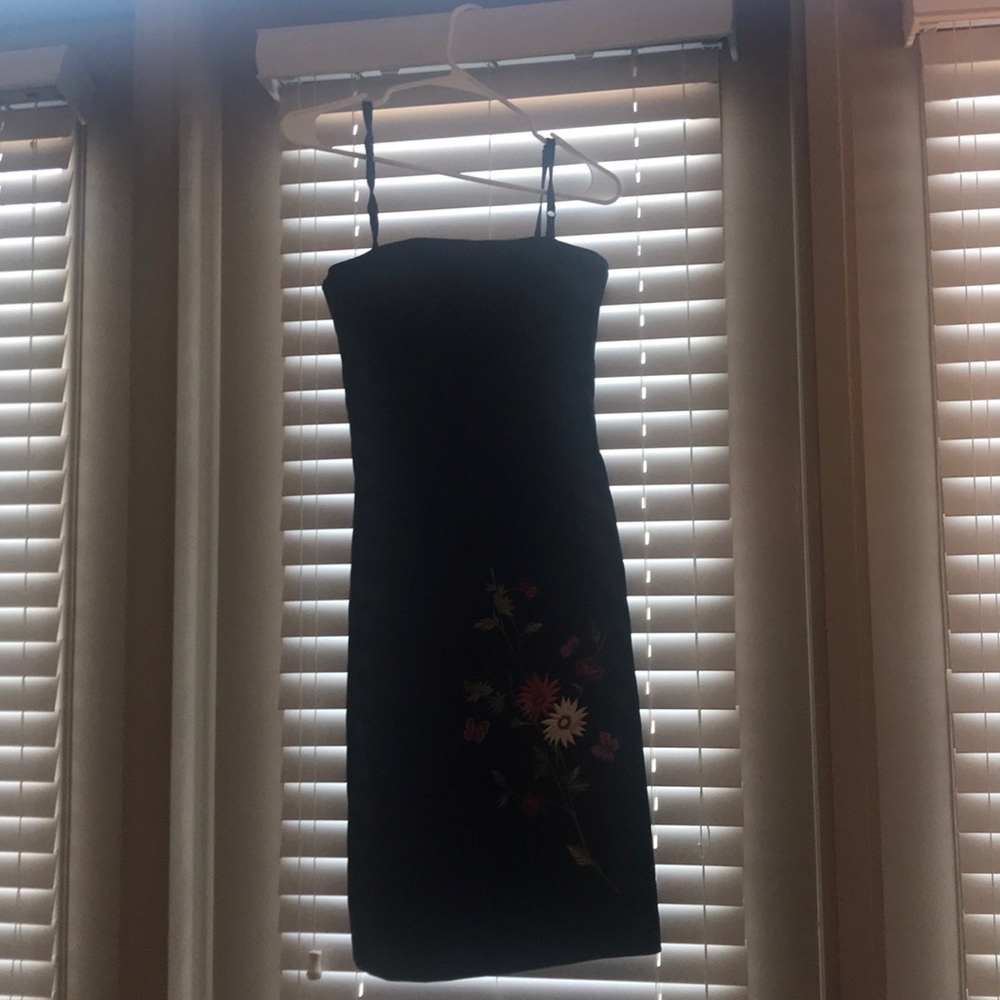Black dress with detail at knee